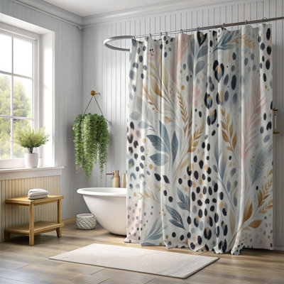 Rideau de douche standard 1 pièce Leopard Dream Pastels
