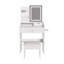 Miroir de coiffeuse à DEL avec tabouret, coiffeuse pour chambre à coucher, 2 tiroirs et 5 armoires de rangement-826065379
