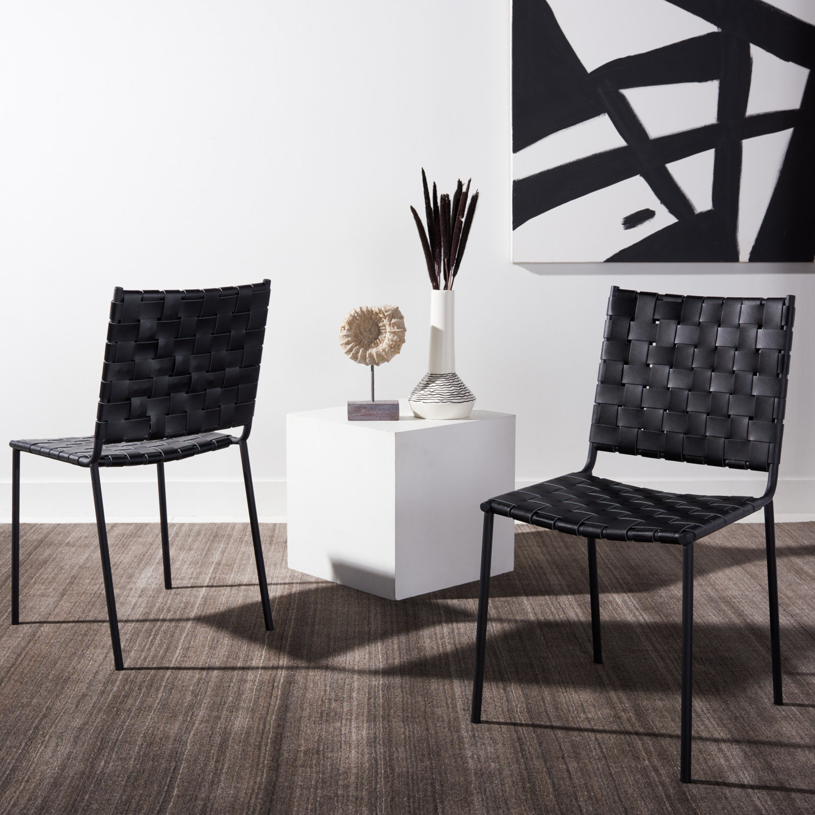 Ryland Upholstered Side Chair, Black, Black