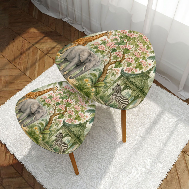 Ensemble de 2 tables basses gigognes Triangle
