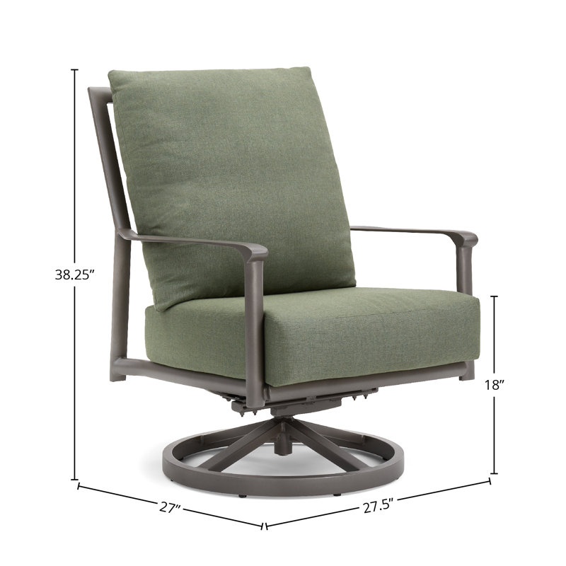 Outdoor Swivel Lounge Chair, Green, Brown