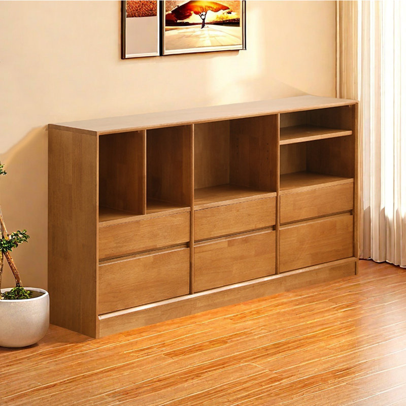 Modern Simple Standing Rubber Wooden Bookcase, (2 Shelves) 31.49'' H x 47.24'' W x 12.59'' D, Brown