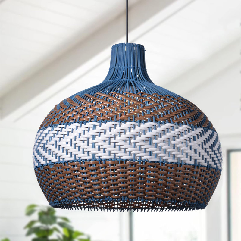 Luminaire suspendu bleu clair Adhem 1, H 17,71 po x l 19,68 po x P 19,68 po