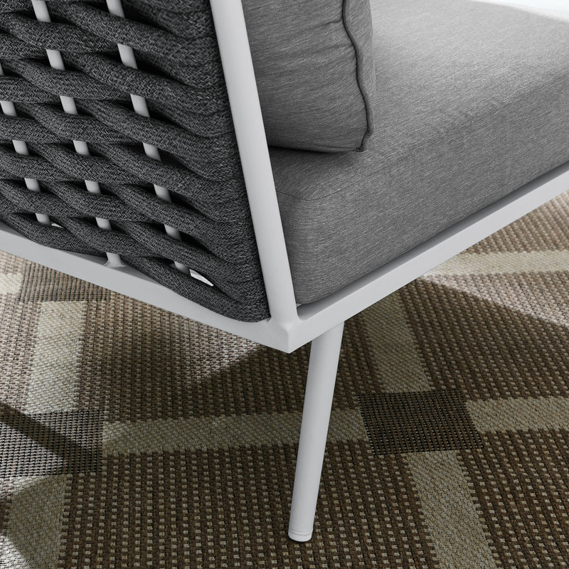 Chaise de coin d'extérieur en aluminium Modway Stance, gris