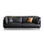 Causeuse-coussin standard en cuir véritable noir-1349367479