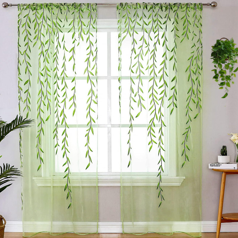Paire de rideaux transparents en polyester Mapleview