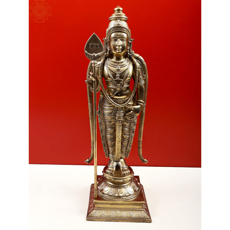 Superbe statue en bronze 26 po Karttikeya