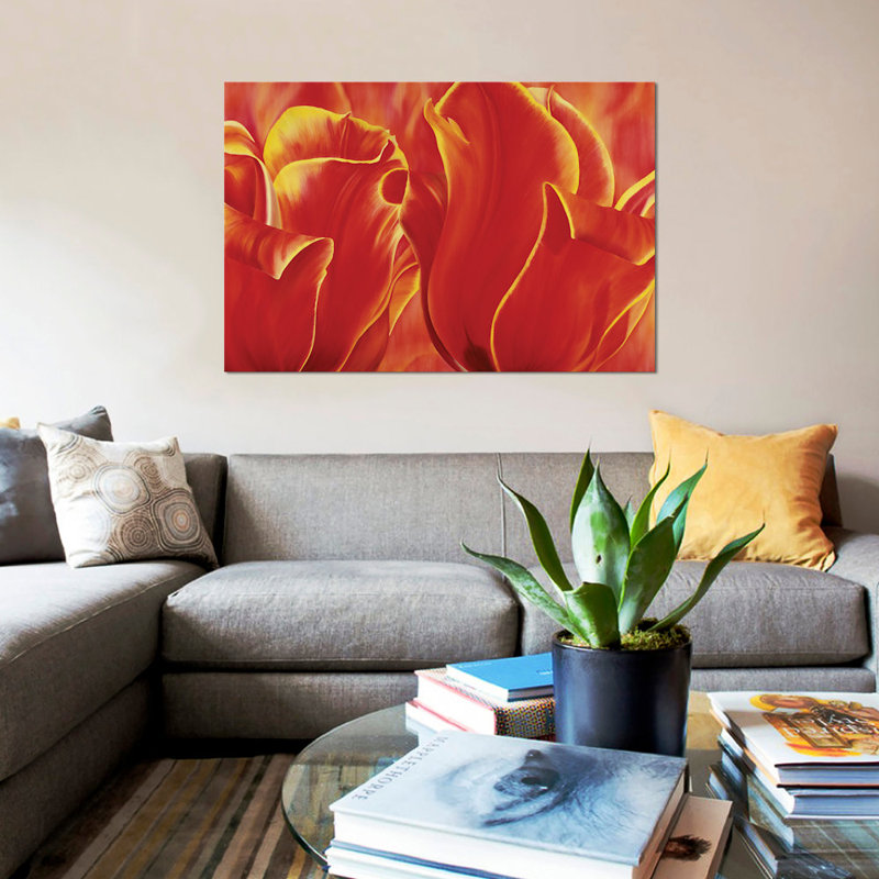 « party tulip ii », impression sur toile, H 12 po x l 18 po x P 1,5 po, Toile tendue, Pas de tapis
