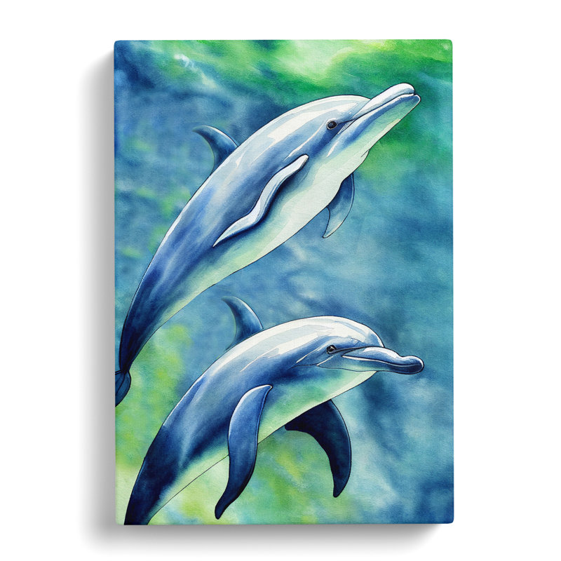 Pretty Dolphin - Wrapped Canvas, 50cm H x 35cm W x 3cm D