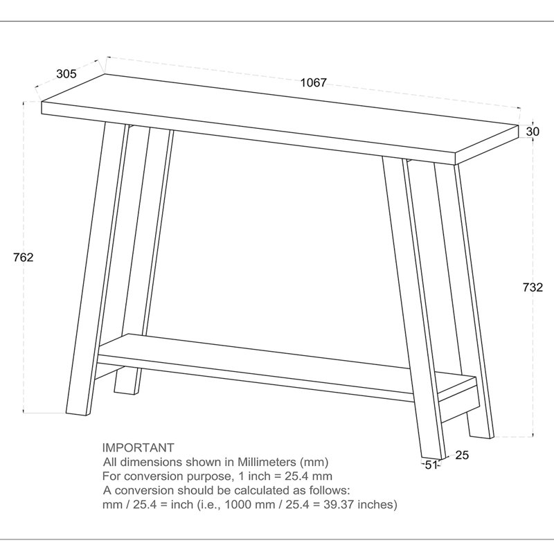Socorro 42'' Solid Wood Console Table, Reclaimed