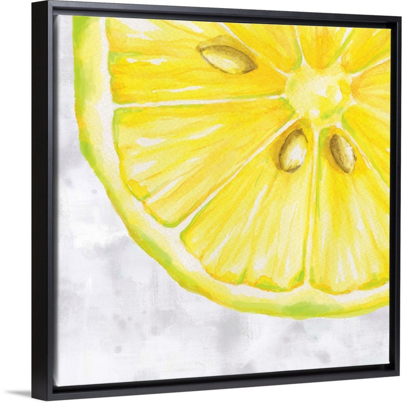 « Fruit II » par Eva watts, reproduction d’art sur toile, Cadre noir, H 18 po x l 18 po x P 1,75 po