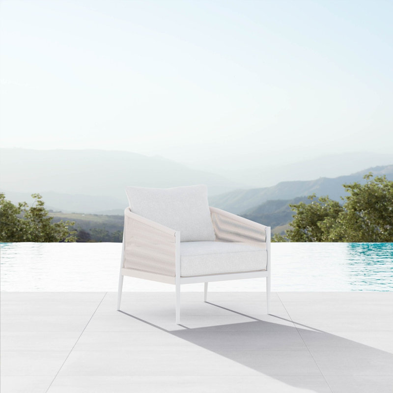 Catalina Patio Chair with Cushions, Sand Frame/Cloud Cushion
