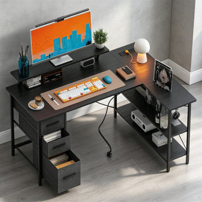 L-Shaped MDF Computer Desk