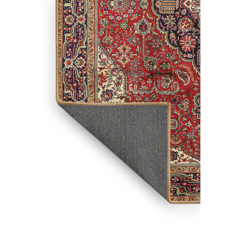Tapis de style oriental rouge, Rectangle 5 pi x 7 pi