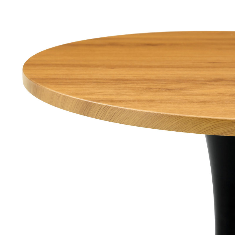 Table ronde ronde, table tulipe circulaire avec plateau de table épaissi et piédestal en métal, table bistro moderne Mid-Century