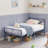 2 Set Bed Frame, 2 Pcs Twin Size Metal Platform Bedframe with Headboard & Footboard, Mattress Foundation with Steel Slat Support, Underbed Storage, No Box Spring Needed (Set of 2)-287594554