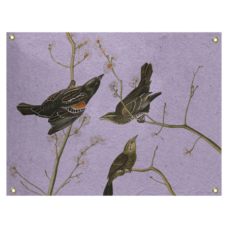 Tapisserie murale starling à oreilles Maciejewski, H 60,5 po x l 51,5 po, Mauve / Brun
