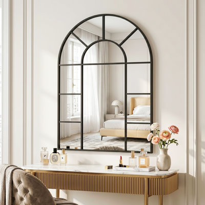 Arched Wall Mirror Aluminum Alloy Window PannelMirror Wall Decor