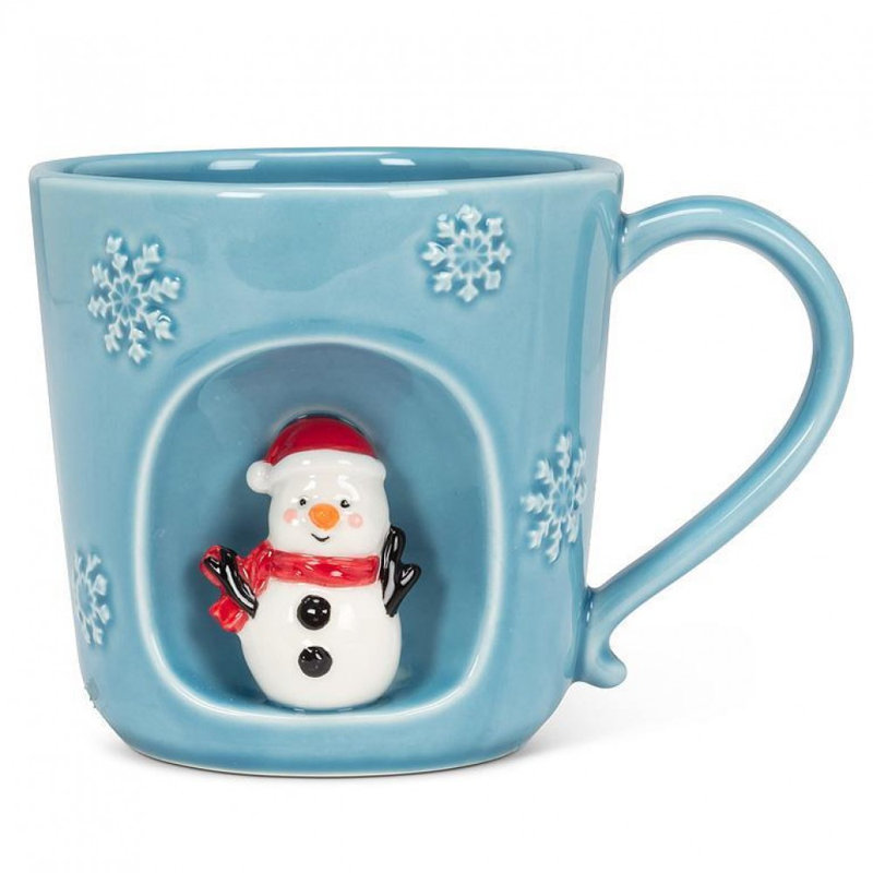 Tasse de flocon de neige avec bonhomme de neige