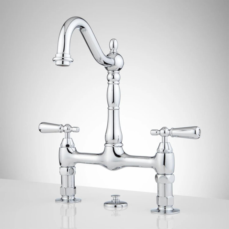 Robinet de salle de bain Bridge avec poignées levier, Chrome