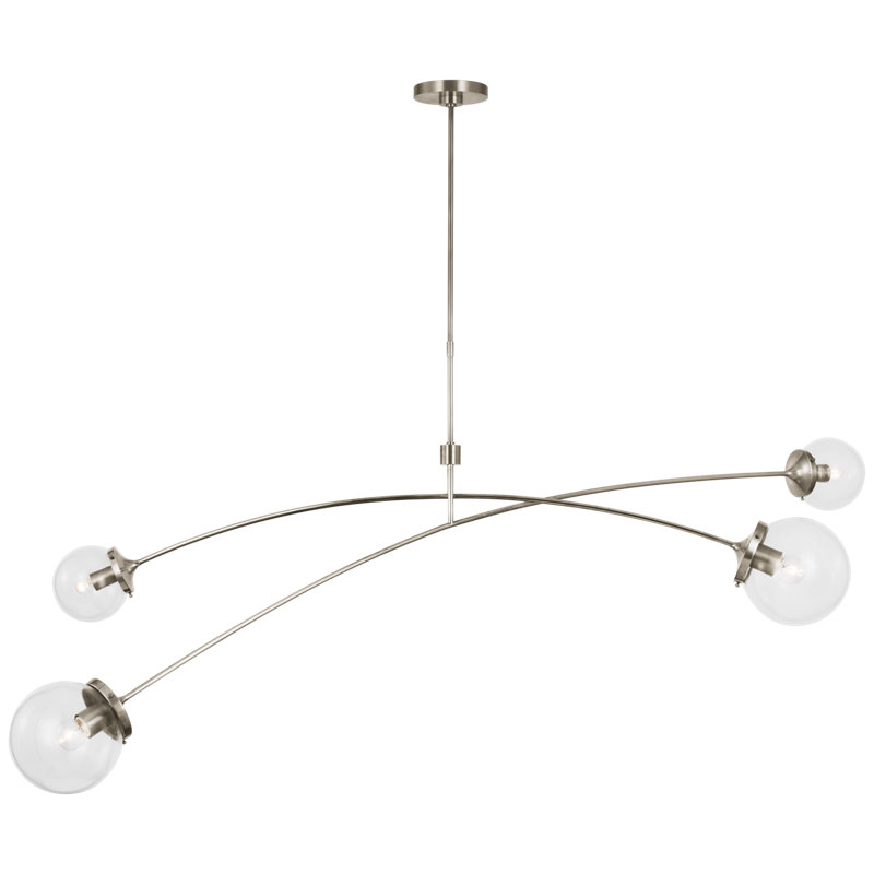 Prescott 4 - Light Chandelier, Clear, Polished Nickel