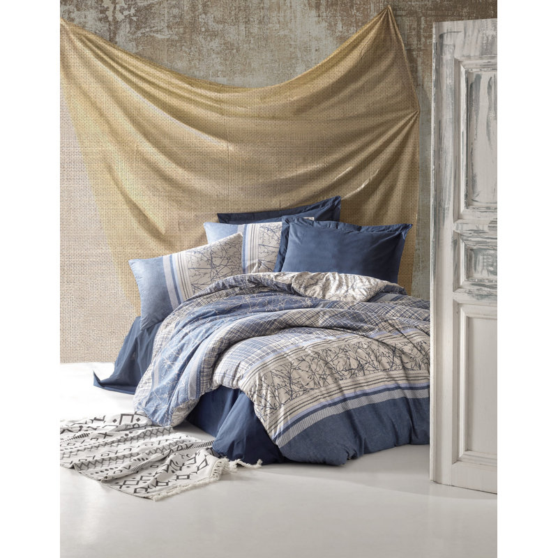 Ensemble de housse de couette 100% coton Laurentis, Housse de couette simple + 1 taie d'oreiller 31 po