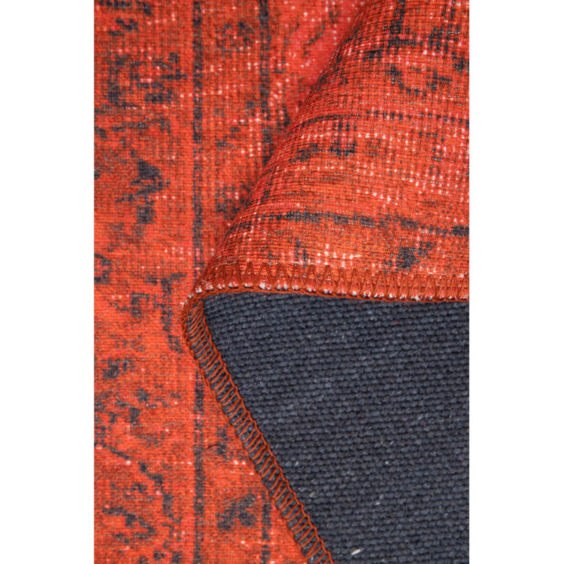 Tapis décoratif rouge à motif oriental rétro, Rectangle 8 pi 3 po x 11 pi 6 po