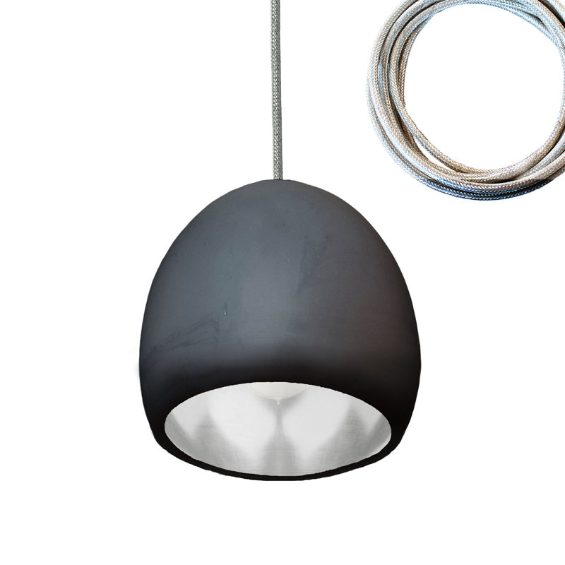 1 - Light Pendant, Matte Gray, Matte Black/Silver, Incandescent