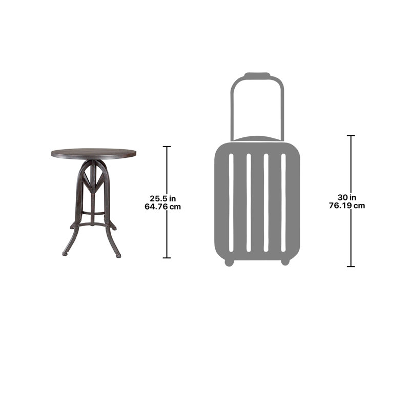Industrial Black Metal Adjustable Height Side Table