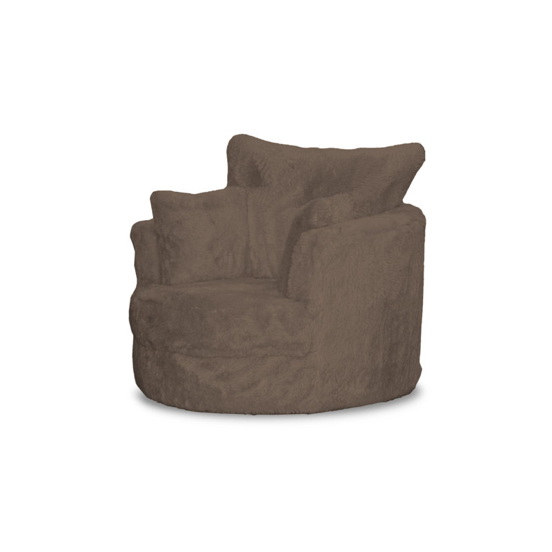 Upholstered Swivel Armchair, Brown