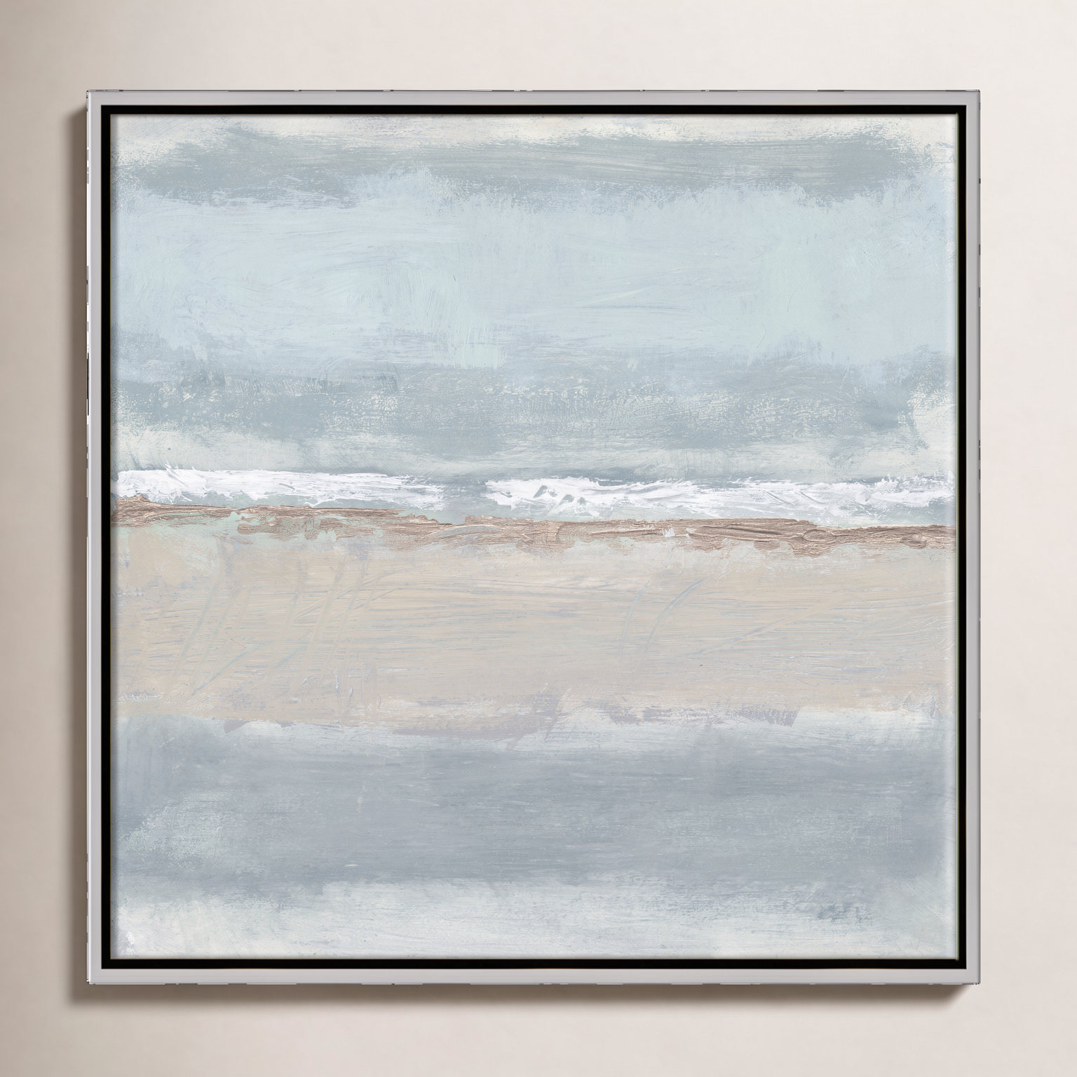 Dandelion "Serenity 1" Painting by Filippo Ioco, Silver , 24" H x 24" W x 2" D