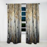 Birch Tree Forest Wonderland V - Tree Room Darkening Nature Curtain - 1 Panel