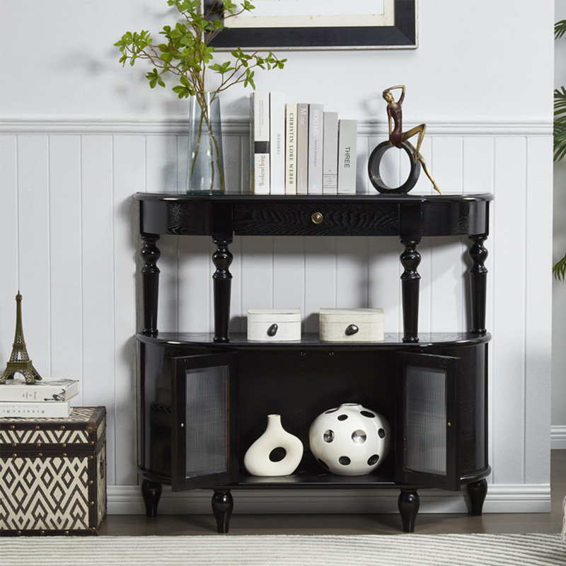 Console American Retro, Noir, H 35,43 po x l 39,37 po x P 11,81 po