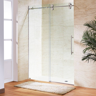 48" - 52" W x 74" H Sliding Frameless Shower Door with RollerDisk™ technology