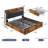 Udelle Bed Frame with 4 Storage Drawers, Upholstered Platform Bed with Headboard and Charging Station-1655967036-1668460068
