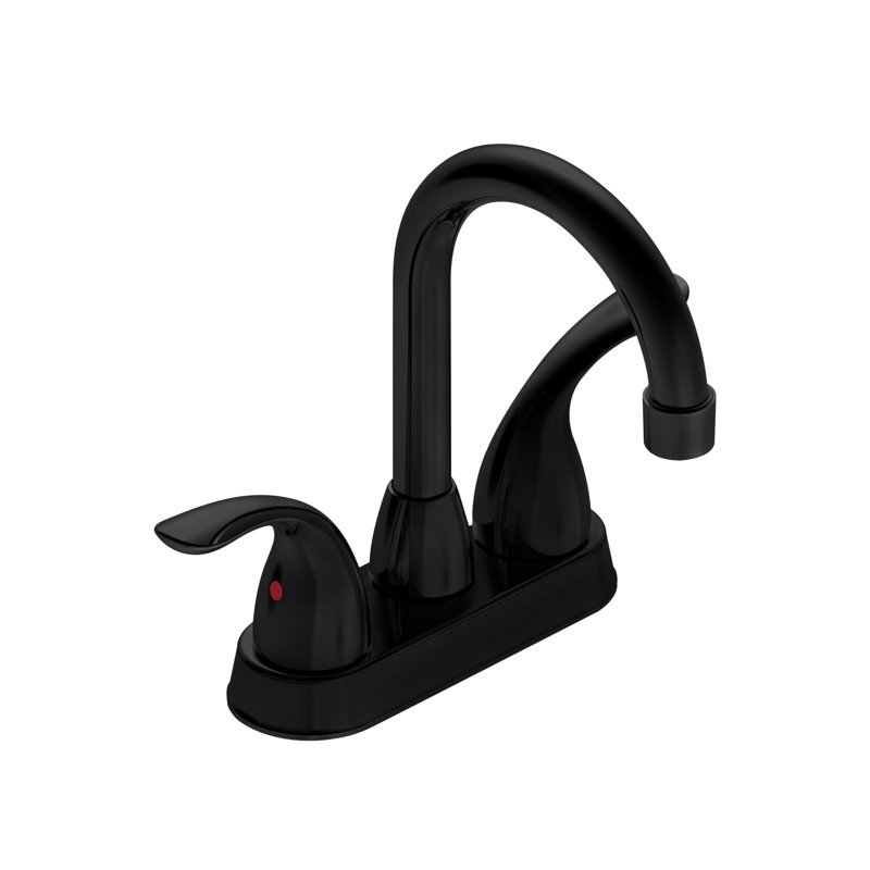 2 Bathroom Sink Faucet - 11.83" Matt Black With 360 Swivel Spout And Deck Plate &, Matte Black