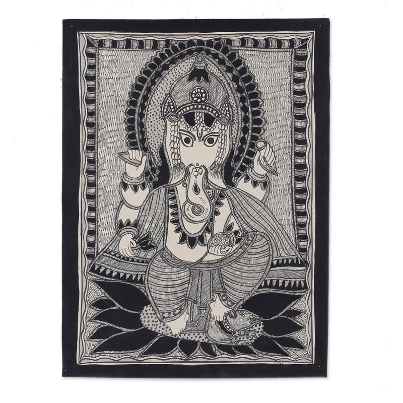 Bungalow Ganesha Madhubani peint à la main Bungalow Rose