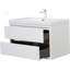 Meuble-lavabo mural 36 po avec lavabo, armoire de rangement flottante avec comptoir en résine de pierre et tiroirs à fermeture en douceur entièrement assemblés