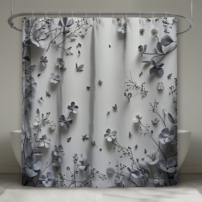 Rideau de douche en papier - Fleurs