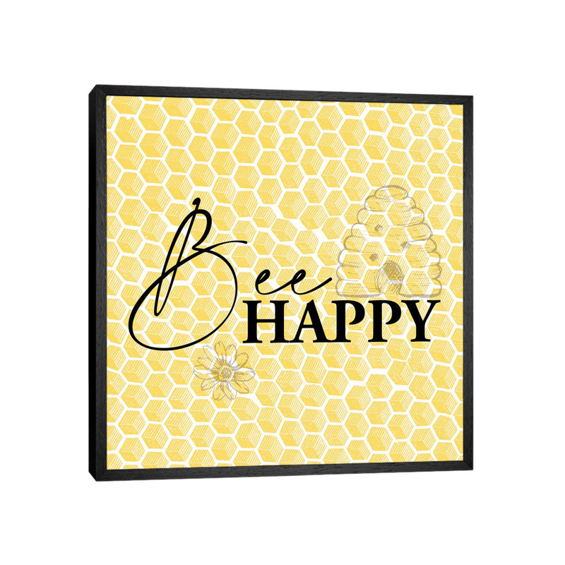 Bee I by Kimberly Allen - Print on Canvas, 93.98cm H x 93.98cm W x 3.81cm D, Black Framed