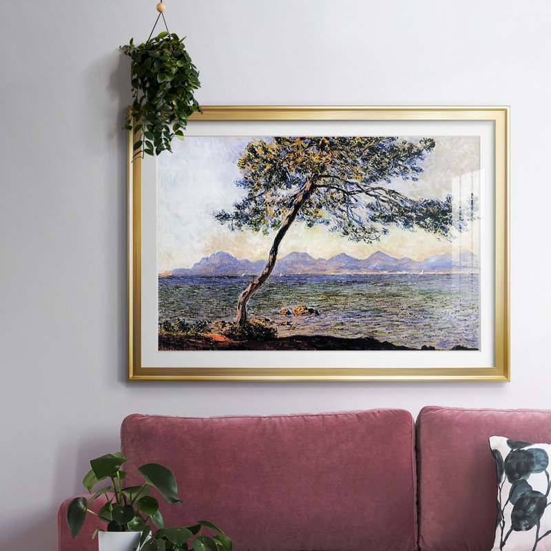 At Cap D'Antibes, 1888, reproduction d'art sur papier, Encadrement doré, H 27 po x l 39 po x P 1,5 po