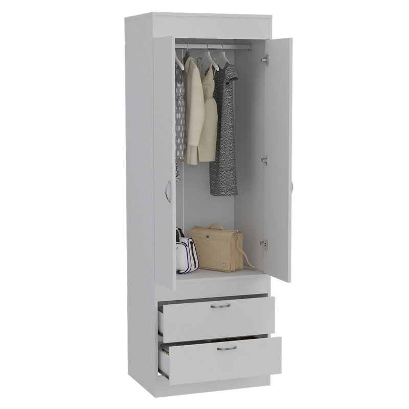 Armoire Alabama, une grande armoire, deux tiroirs