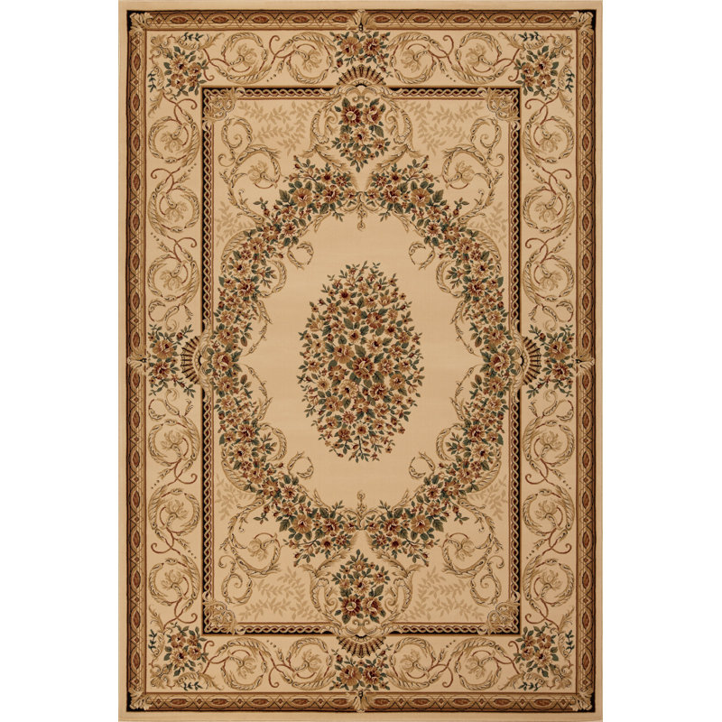 Tapis classique à motif de médaillon Gorrono Collection, Rectangle 9 pi 5 po x 13 pi 1 po