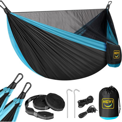 Moustiquaire de camping, hamacs portables simples et doubles avec 2 sangles d'arbre, tente de hamac pour camping