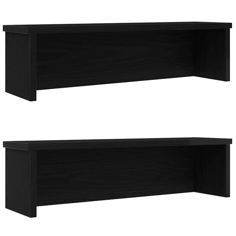 Kitchen Racks Stackable 2 Pcs 15x16 Cm, 16cm H x 60cm W x 15cm D, Black