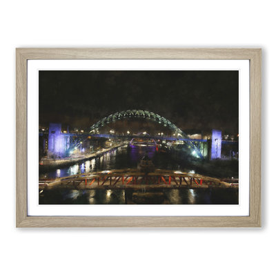 Tyne Bridge in Newcastle - Picture Frame Painting on MDF