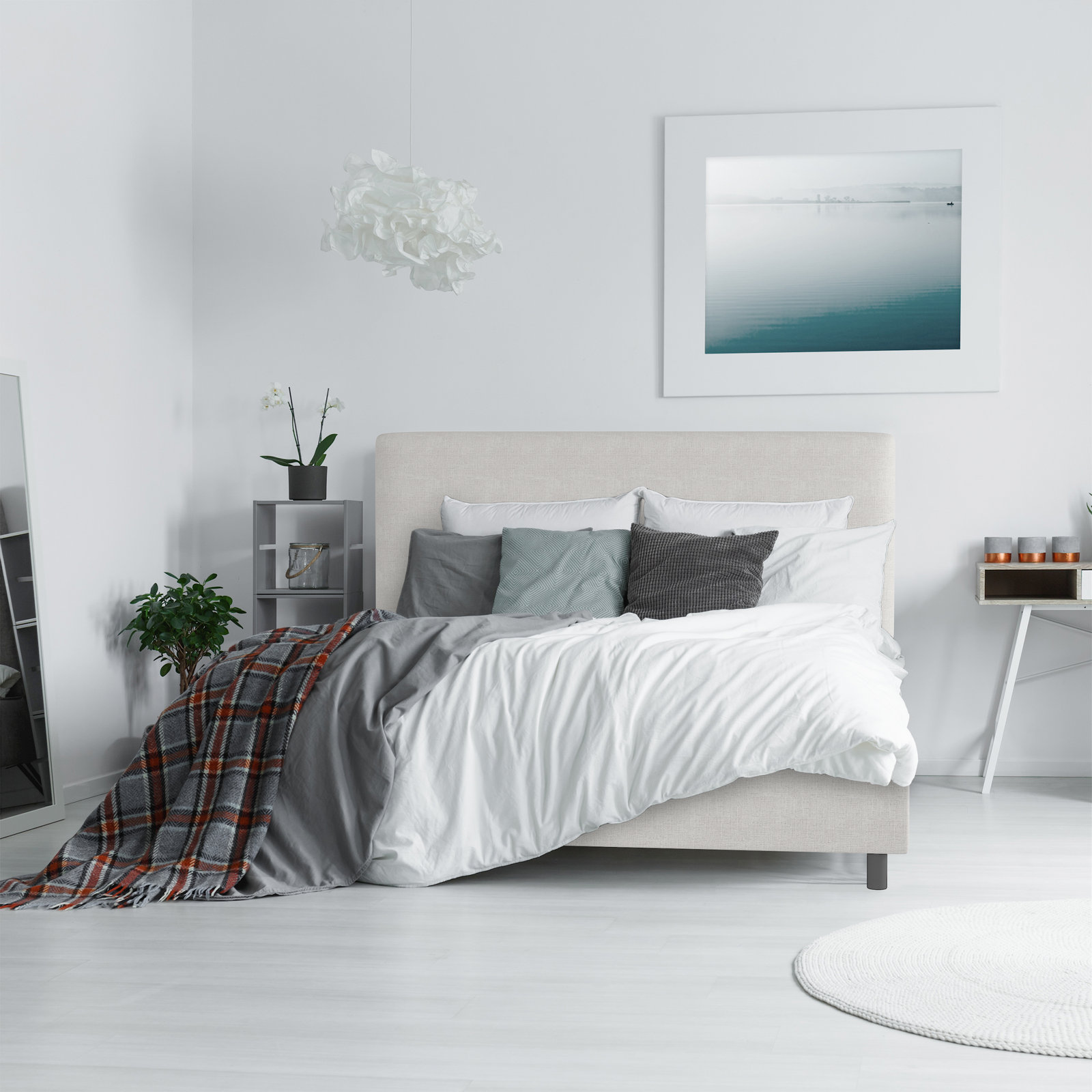 Eisley Upholstered Bed, Queen, Classic Black Linen