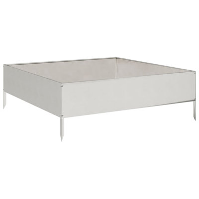 vidaXL Garden Raised Bed Silver Stainless Steel Medium Tough
