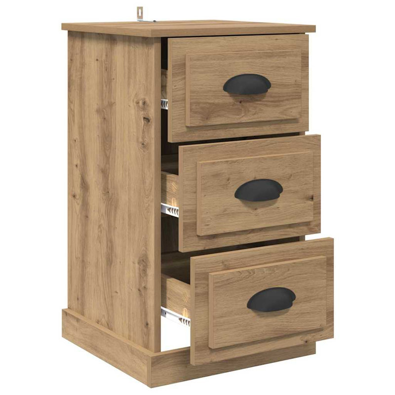 39cm W Manufactured Wood Bedside Table, Artisan Oak