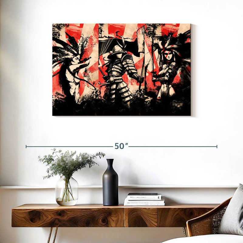 Leisha Samurai Warrior Trio, 24" H x 36" W